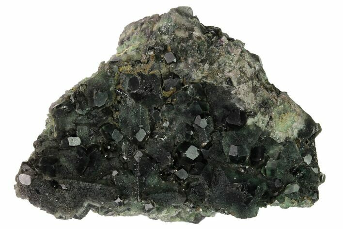 Green Octahedral Fluorite Crystal Cluster - China #146898